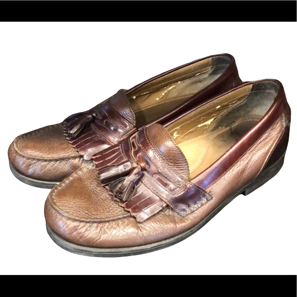 Dockers tassel men's leather brown loafers size 9.5